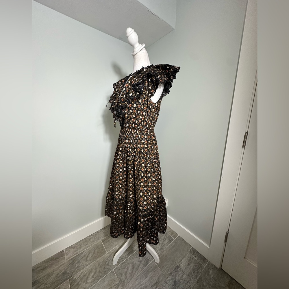 ULLA JOHNSON Yvette Floral Cotton Midi Dress Size 4 - Picture 8 of 17